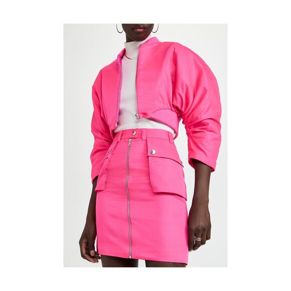 Aliette Bomber Pink Polyester Jacket Size 4 - Picture 1 of 6